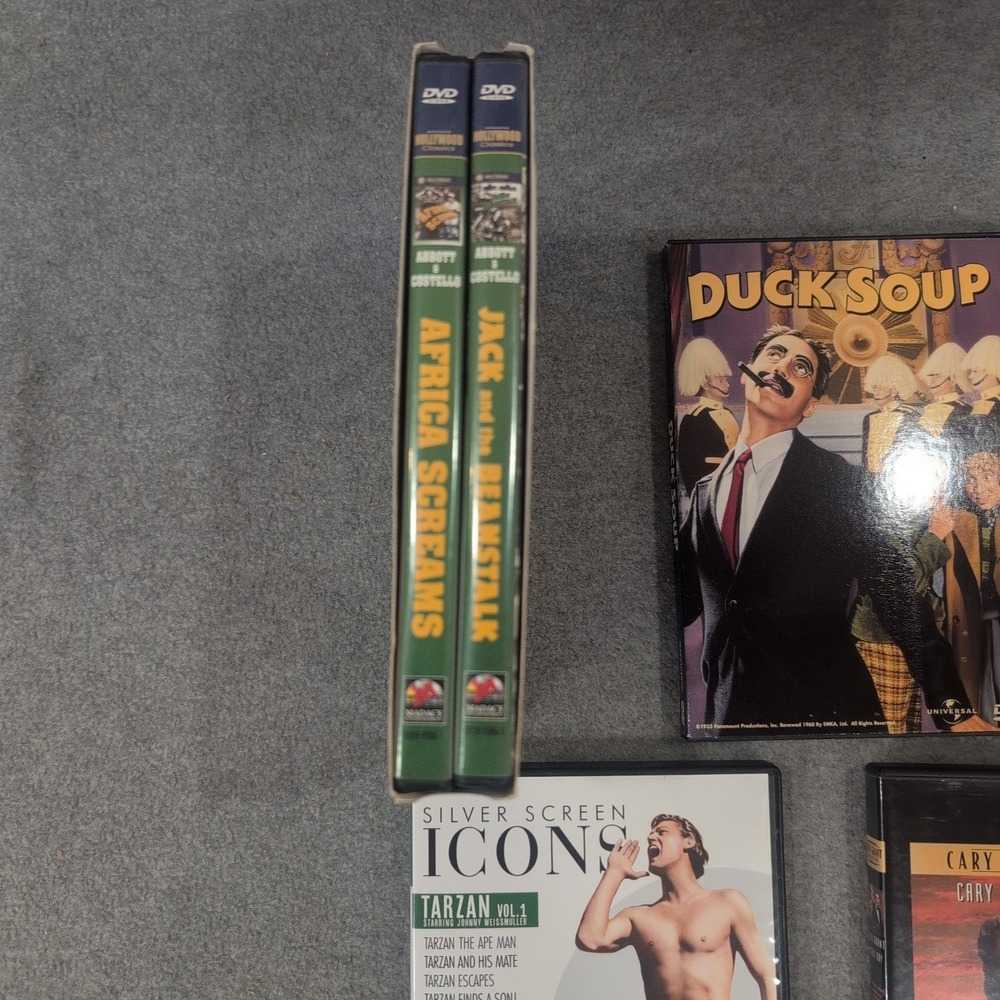 Classic Hollywood DVD Lot Abbott Costello Marx Brothers Cary Grant Tarzan 5 Case - Picture 2 of 3